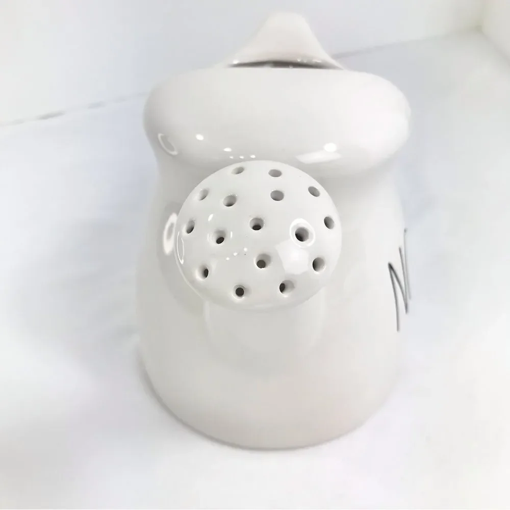 Rae Dunn Nourish White Black Ceramic Watering Can Vase